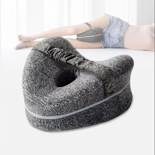 Memory Cotton Leg Pillow Hollow Heart Pregnancy Side Sleeper Sciatica Orthopedic Sciatica Back Hip Relief Pillow for Bed, Sofa