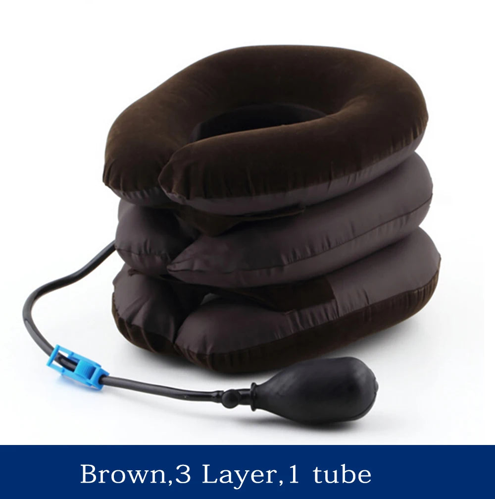 Neck Massager Cervical Support Pillow Air Pump Inflatable Collar Stretcher Brace 3 Layer Pain Relief Neck Ontlaster Traction