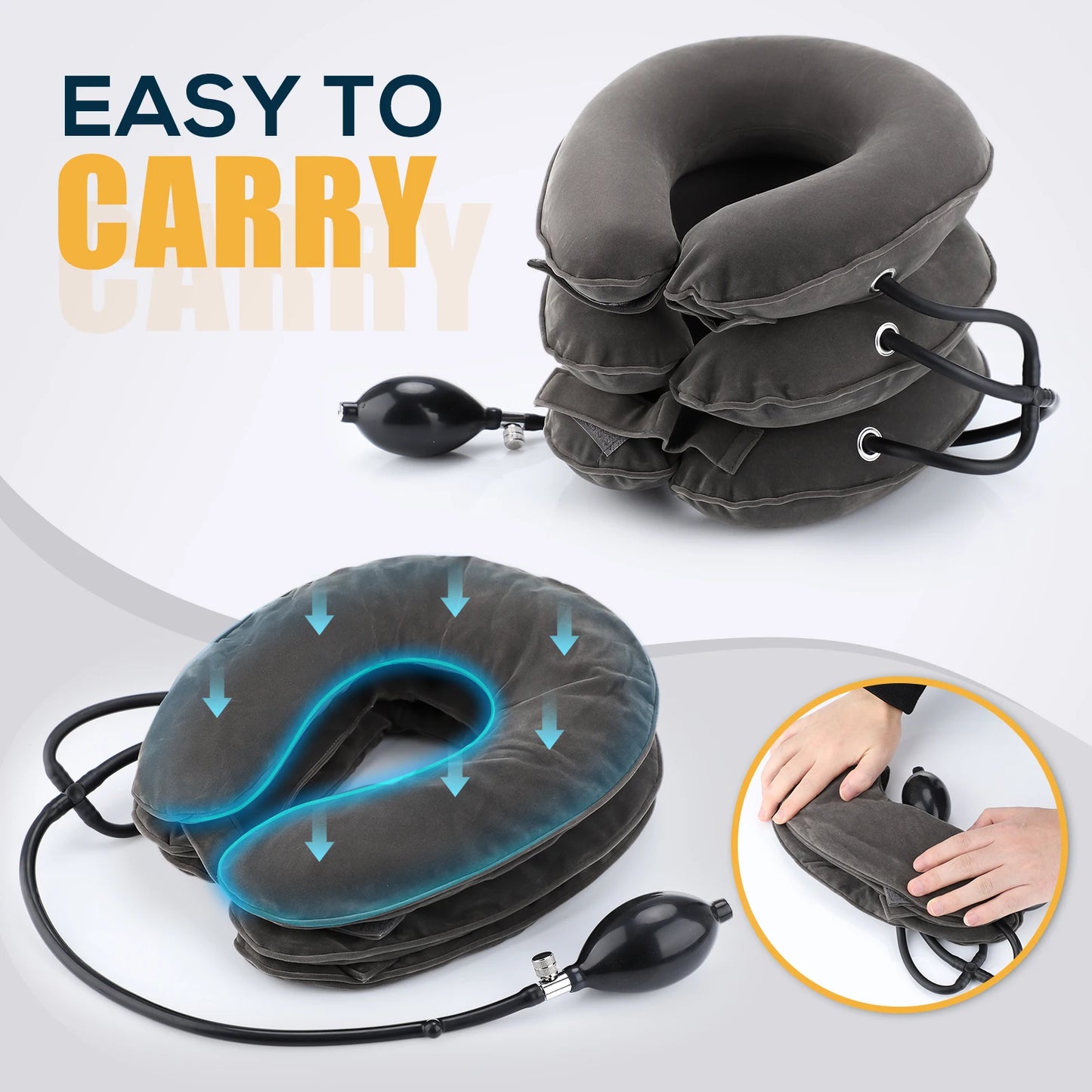 Neck Massager Cervical Support Pillow Air Pump Inflatable Collar Stretcher Brace 3 Layer Pain Relief Neck Ontlaster Traction