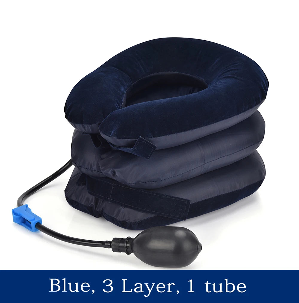 Neck Massager Cervical Support Pillow Air Pump Inflatable Collar Stretcher Brace 3 Layer Pain Relief Neck Ontlaster Traction
