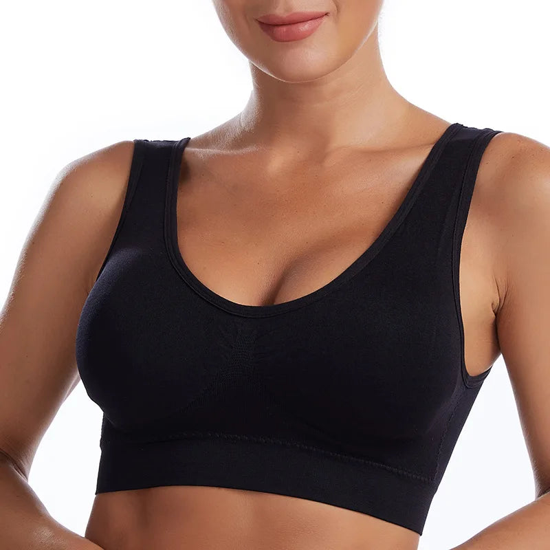 S-7XL plus Size Thin Non-Underwire Bra Zero Bondage Women'S Underwearsports Yoga Wireless Vest Seamless Adjustable Brassiere