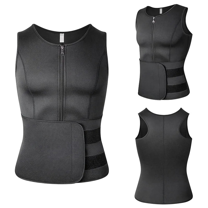 Men Body Shaper Waist Trainer Vest Slimming Shirt Sauna Sweat Compression Undershirt Shapewear Fat Burner Workout Tops