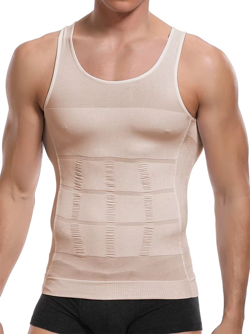 Mens Slimming Body Shaper Vest Shirt Abs Abdomen Slim Gym Workout Tummy Control Compression Tank Top Sleeveless Shapewear
